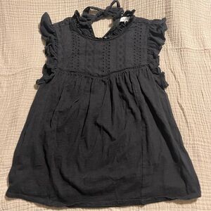 Black Ruffled Women's Top